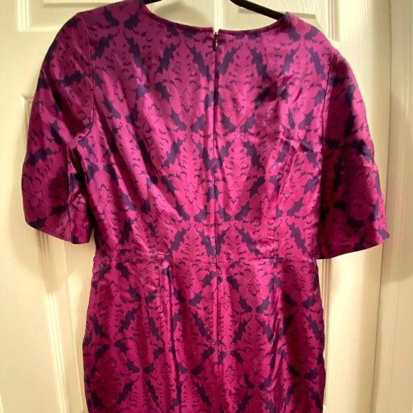 Banana Republic Purple and Pink Printed Dress with Pleated Neckline - Picture 2 of 3